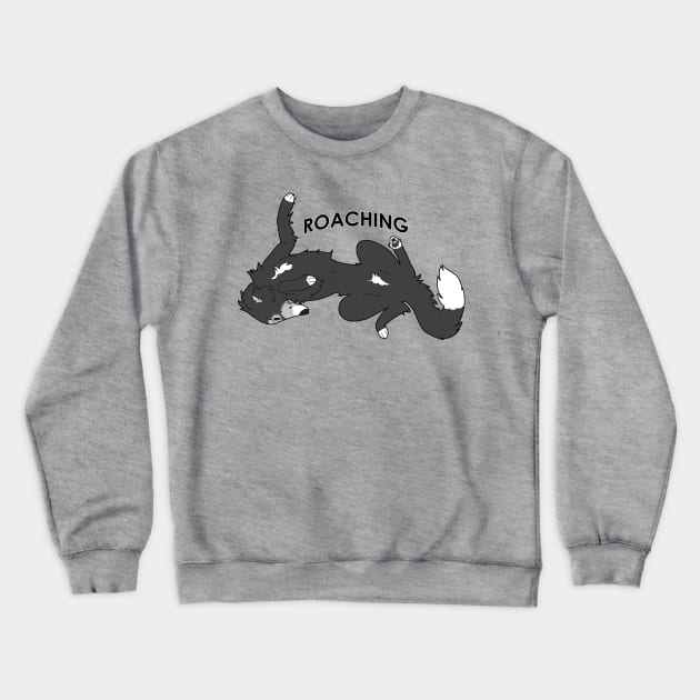 Black Silken Windhound Roach Crewneck Sweatshirt by leowatchs
